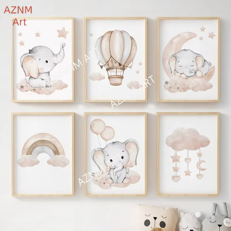 Baby Nursery Ornaments - Poster Bayi Anak-anak Ayunan Awan Bintang