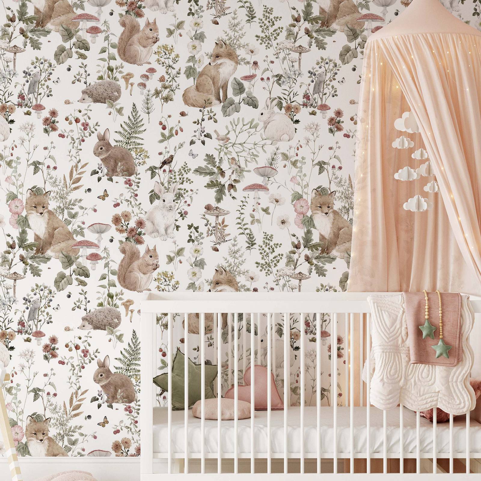 Baby Nursery Murals - MuraL bayi hutan, Wallpaper skala besar