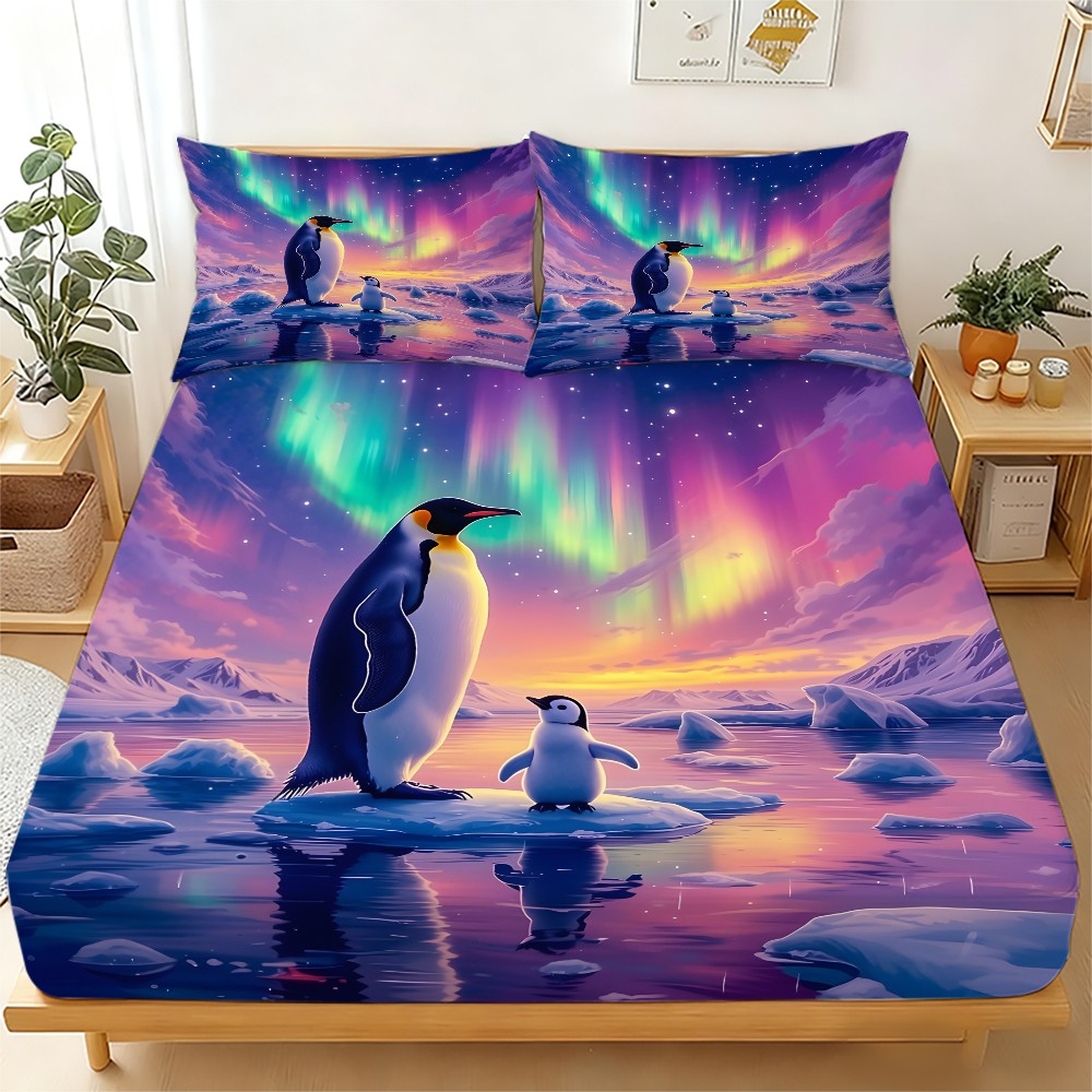 Baby Nursery Themes - Set Sprei Aurora Penguin Tiga Bagian,