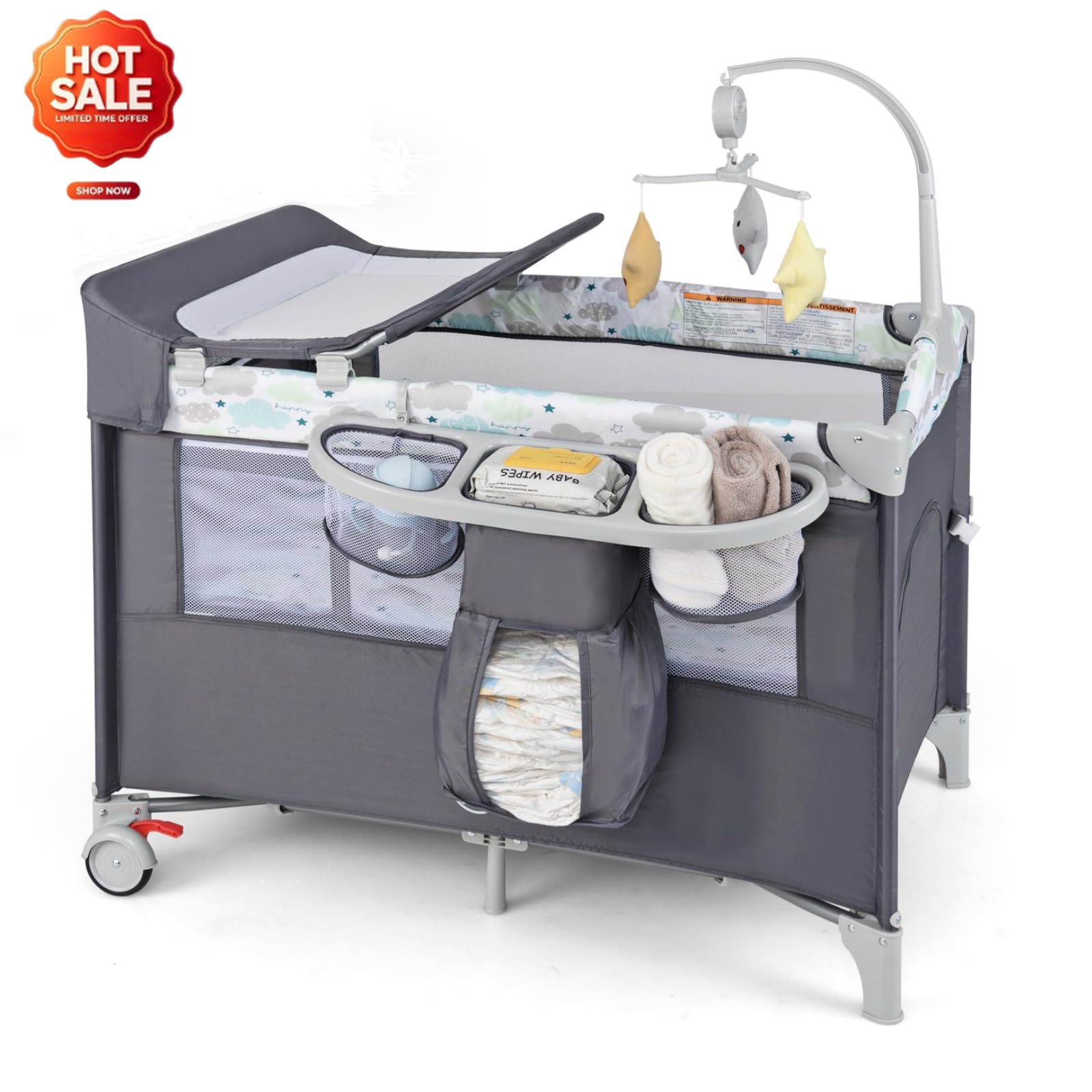 Bassinet Bedside Sleeper - Tempat Tidur Bayi 5-in-1, Tempat Tidur