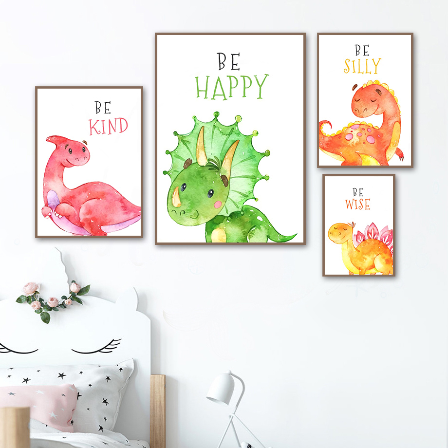 Baby Boy Nursery Quotes - Lukisan Kanvas Seni Dinding Kutipan Dinosaurus