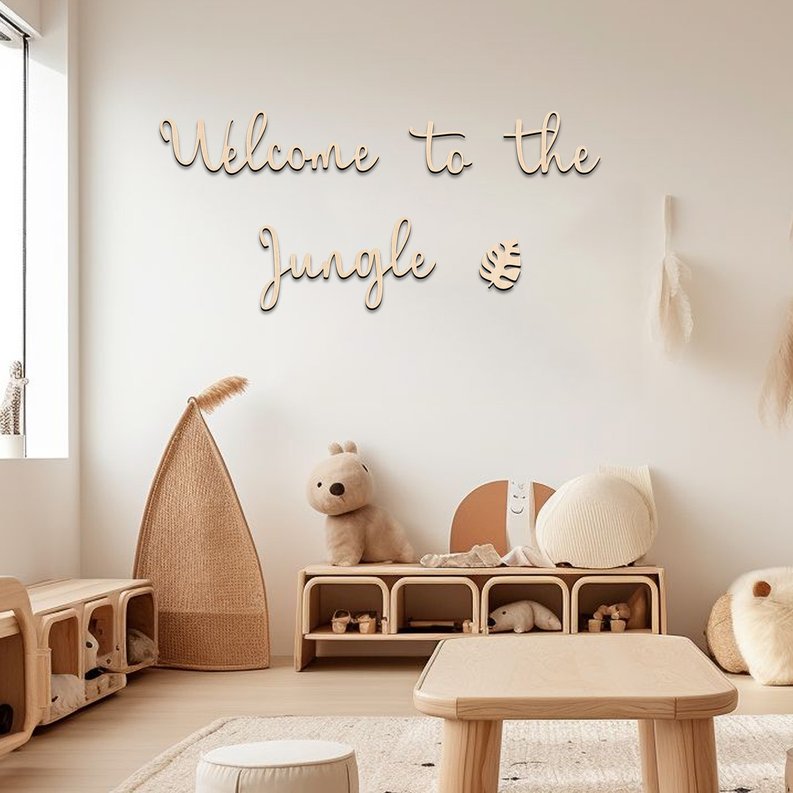 Baby Nursery Themes - Selamat Datang di Jungle Wooden Sign