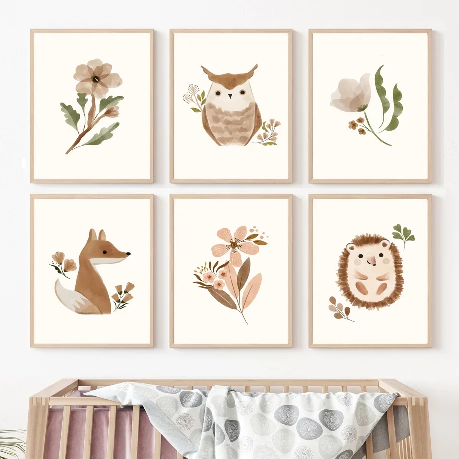Baby Nursery Animal Theme - Seni Dinding Kamar Bayi Motif Hutan