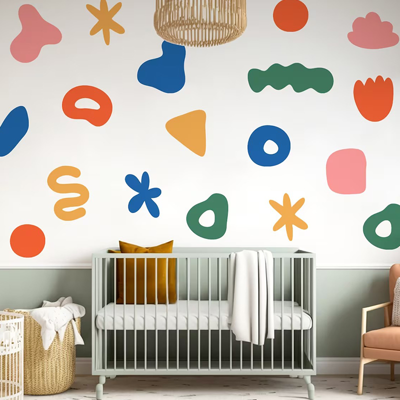 Baby Nursery Labels - Stiker dinding bentuk beraneka warna kreatif