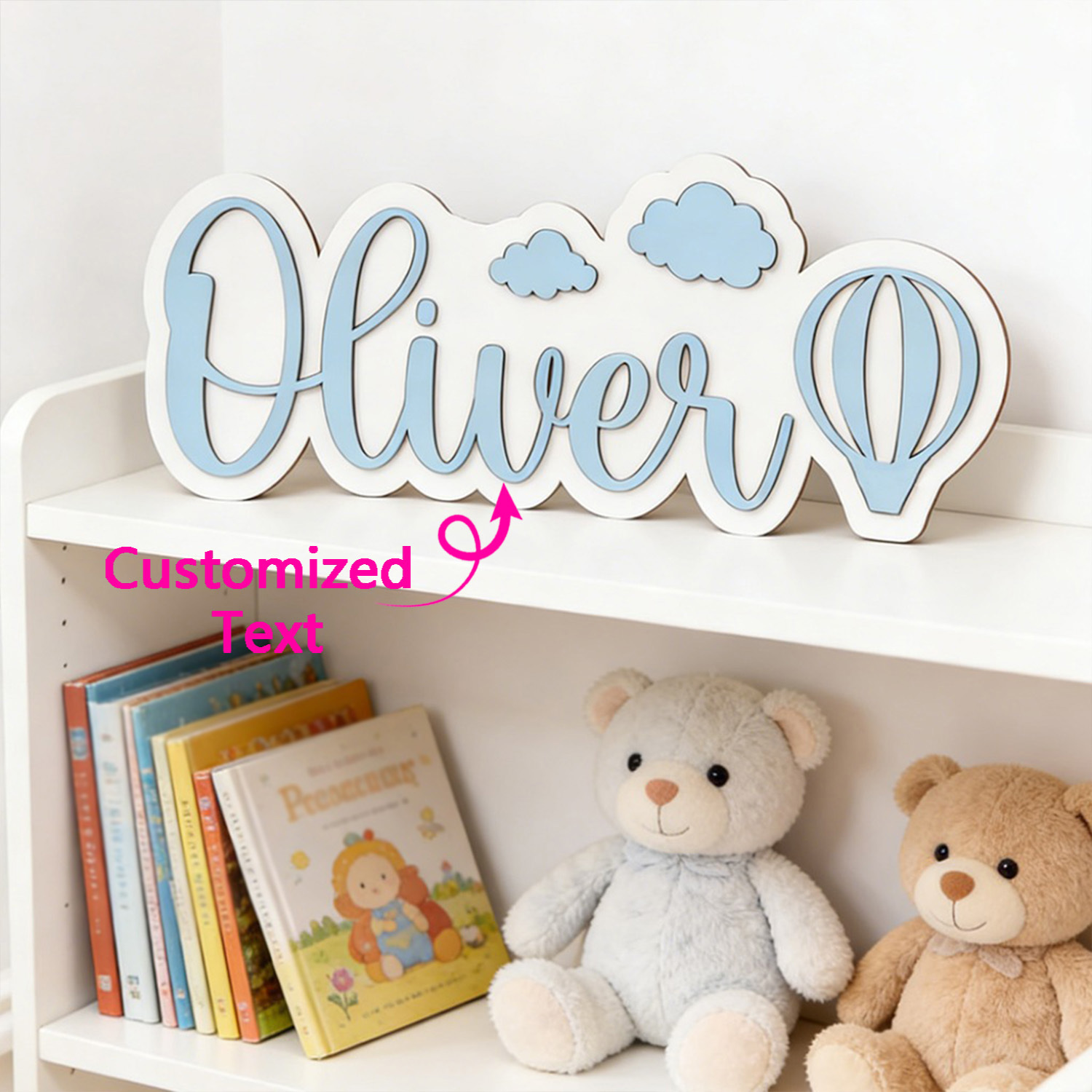 Baby Nursery Ornaments - Papan Nama Kamar Balon Udara Panas