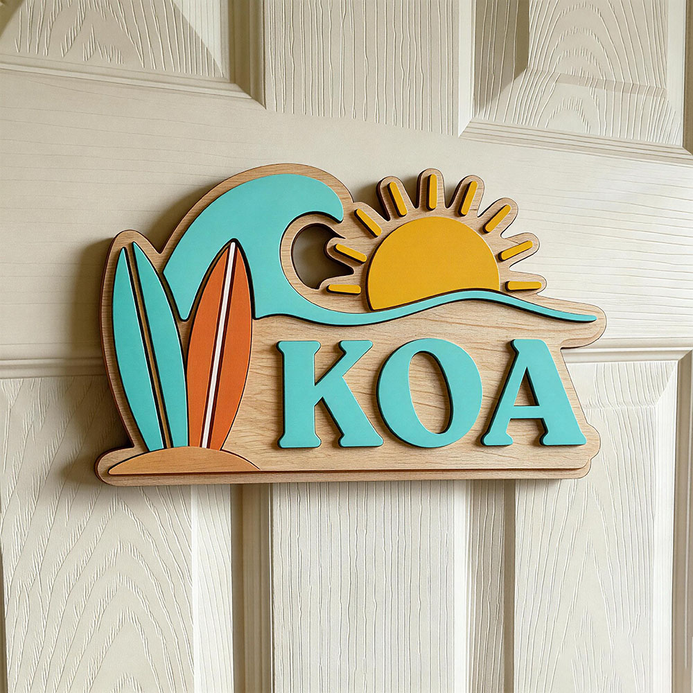 Baby Nursery Themes - Papan Nama Pintu Bertema Gelombang Pantai