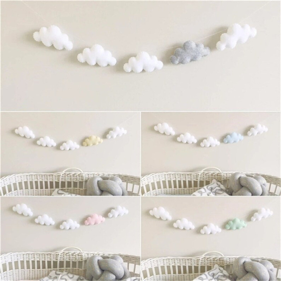 Baby Nursery Ornaments - Nordic merasa awan karangan bunga tali
