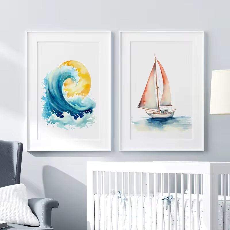 Surf tema laut pembibitan merc - Baby Nursery Themes ulasan dan harga