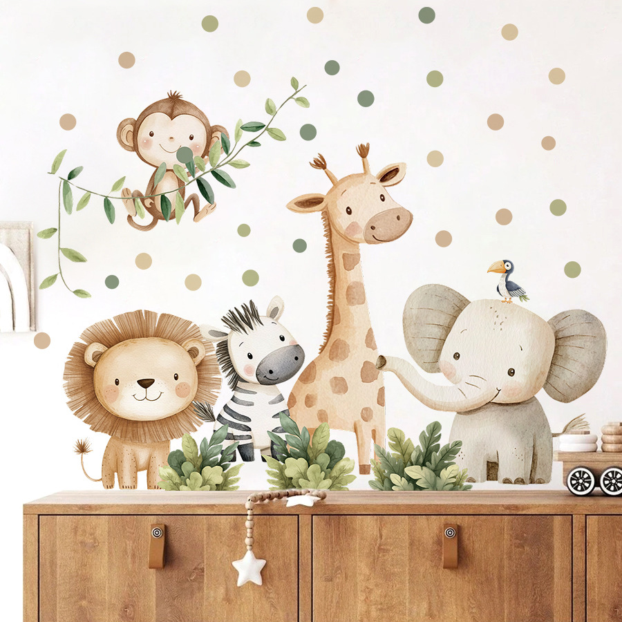 Stiker Dinding Hewan Hutan Boh - Baby Nursery Labels ulasan dan harga