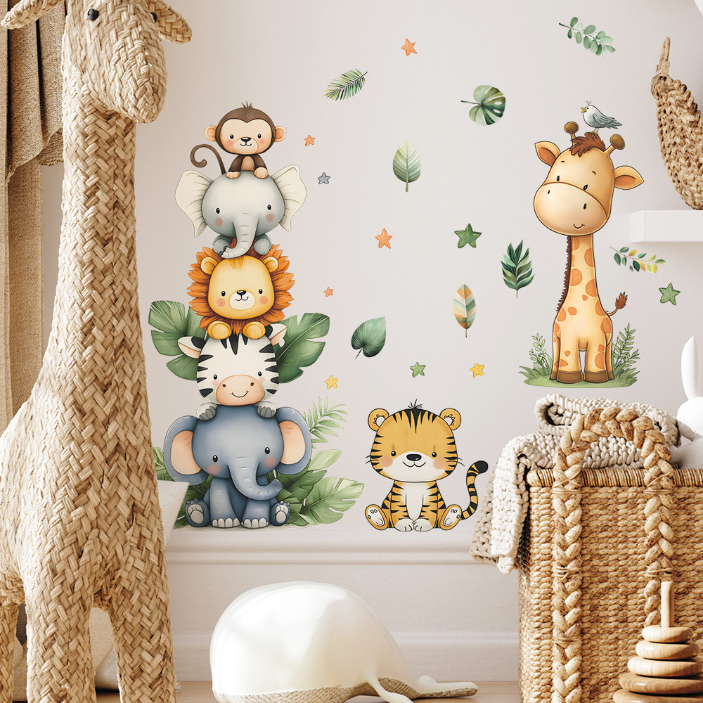Stiker Dinding Hewan Hutan Boh - Baby Nursery Labels ulasan dan harga