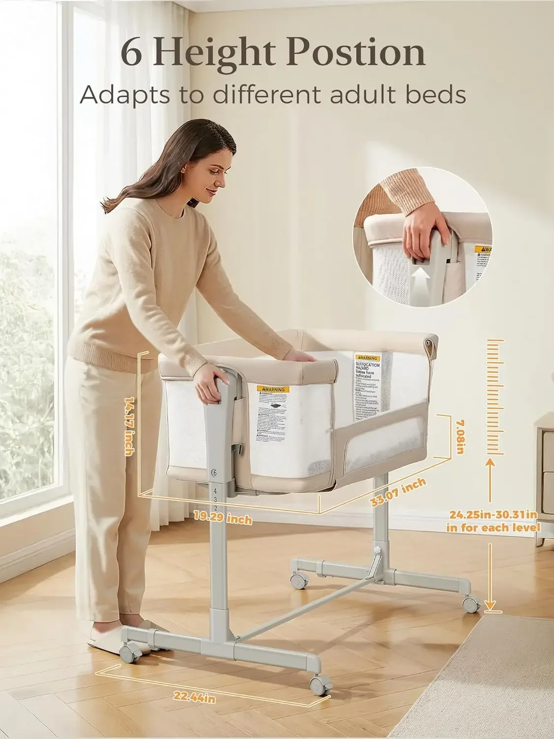 Tempat Tidur Bayi 3 in 1, Temp - Bassinet Bedside Sleeper ulasan dan harga