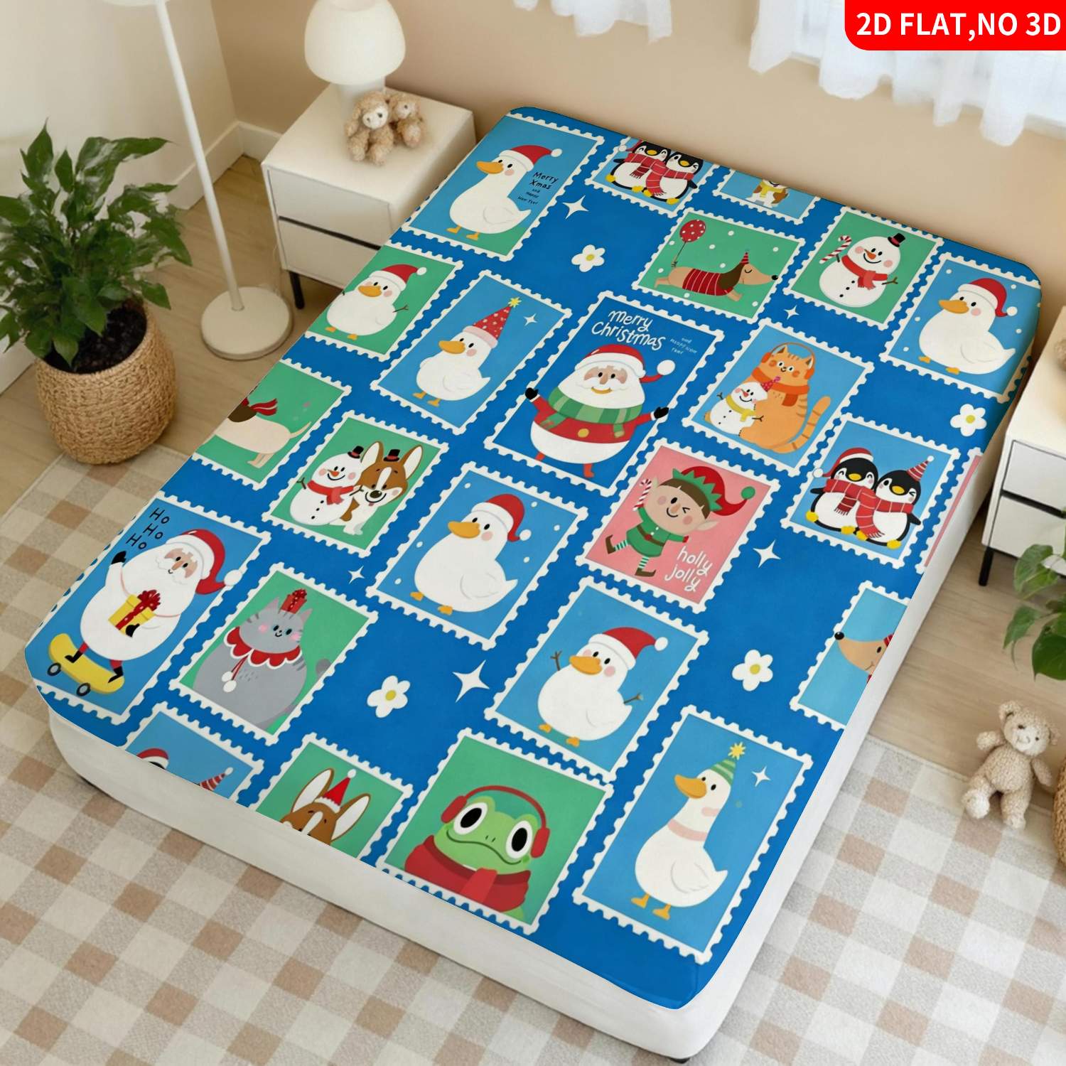 Set Sprei Biru Motif Hewan Nat - Baby Nursery Animal Theme ulasan dan harga