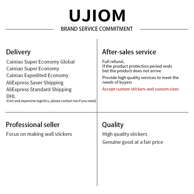 UJIOM 13Cm X 10.6Cm Stiker Din - Baby Nursery Murals ulasan dan harga