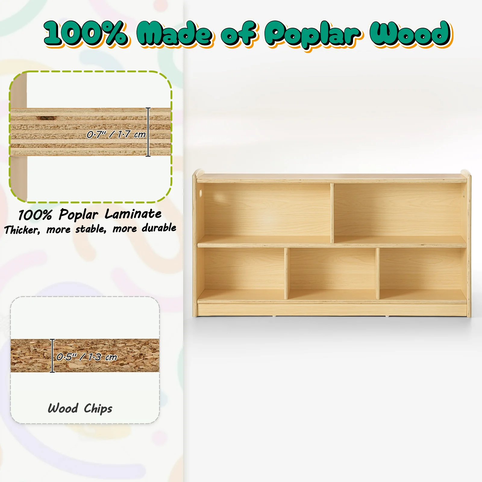 Kabinet Montessori Kayu 2 Ting - Baby Bookshelf Small ulasan dan harga