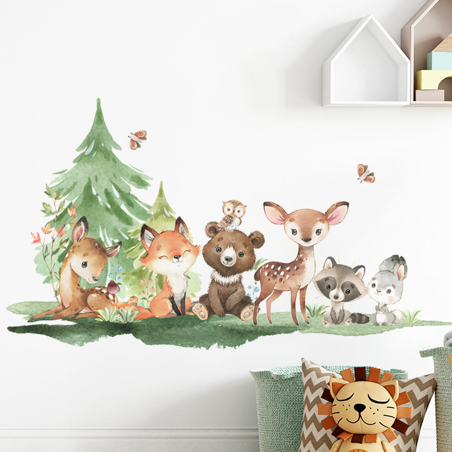 Hutan hewan tema beruang rusa  - Baby Nursery Animal Theme ulasan dan harga