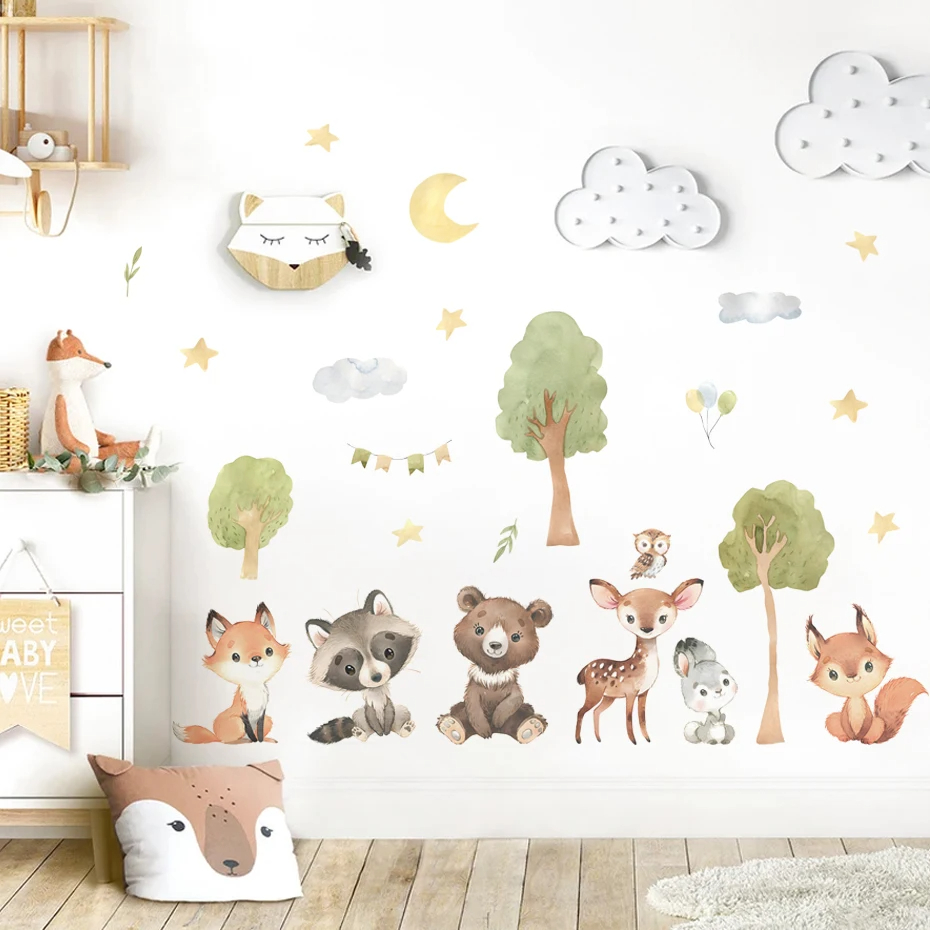 Hutan hewan tema beruang rusa  - Baby Nursery Animal Theme ulasan dan harga