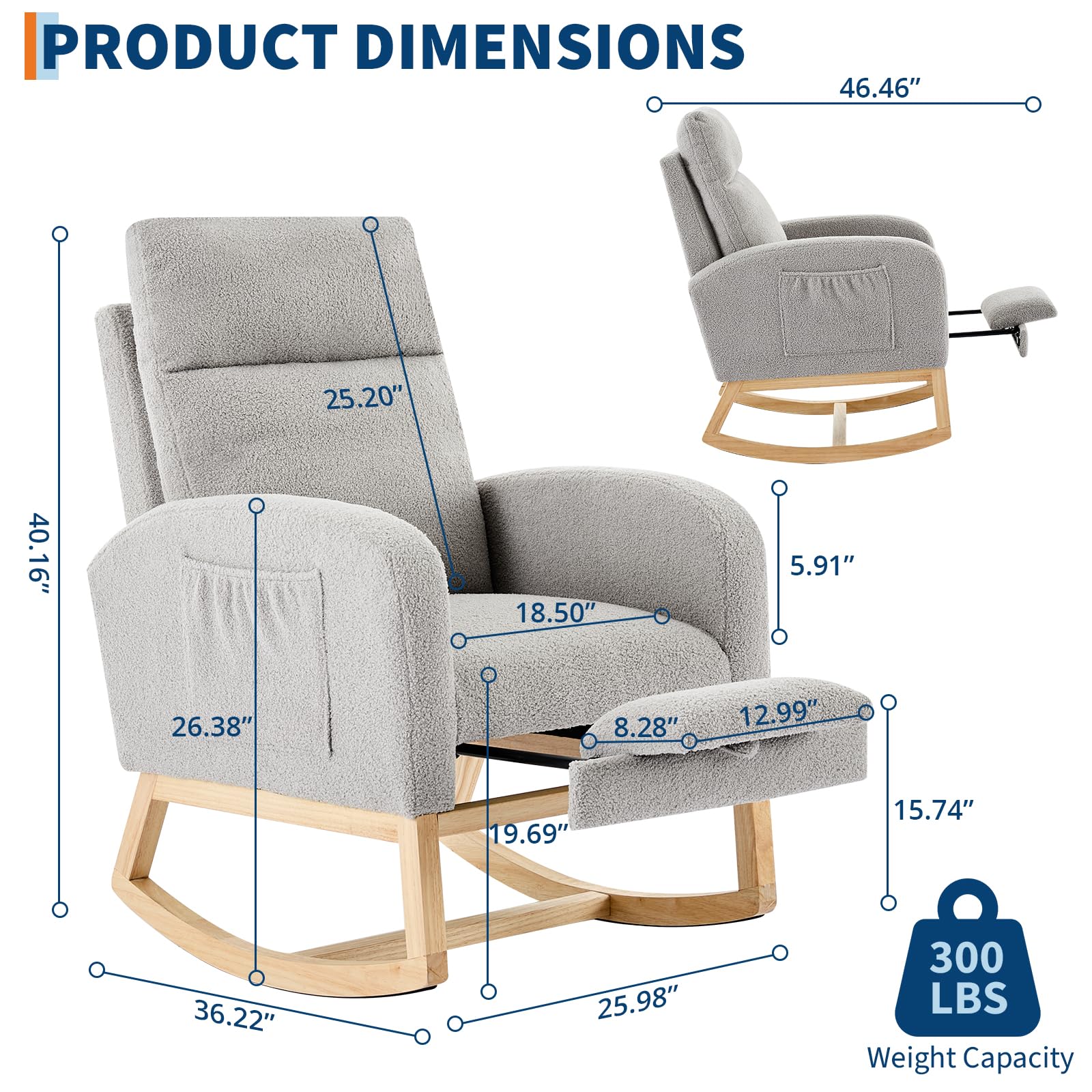 Kursi Goyang Modern untuk Kama - Baby Nursery Rocking Chair ulasan dan harga