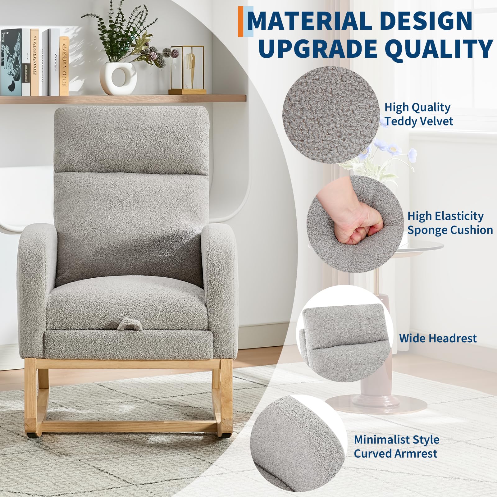Kursi Goyang Modern untuk Kama - Baby Nursery Rocking Chair ulasan dan harga