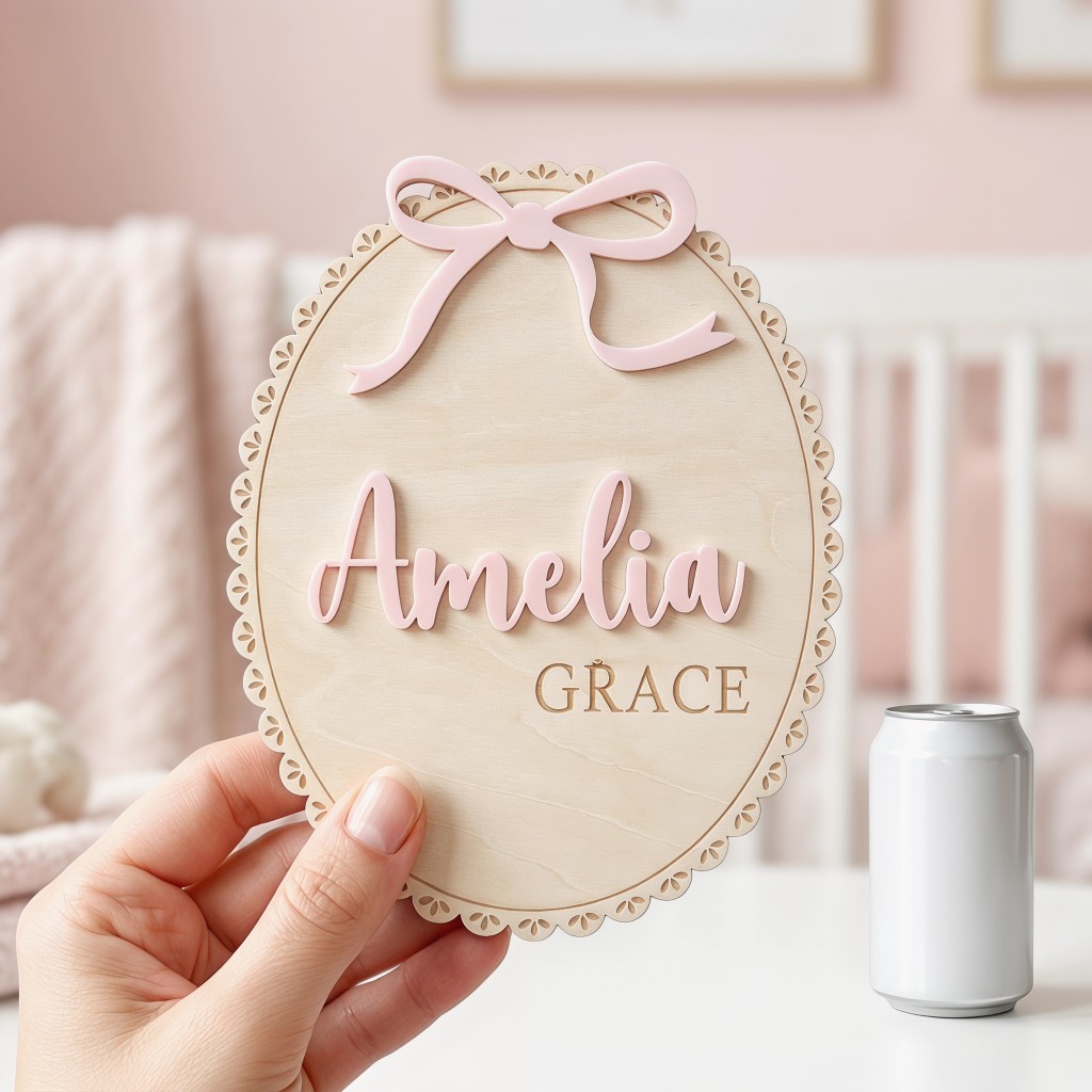1Pc Plakat Nama Bayi Kayu deng - Baby Nursery Ornaments ulasan dan harga