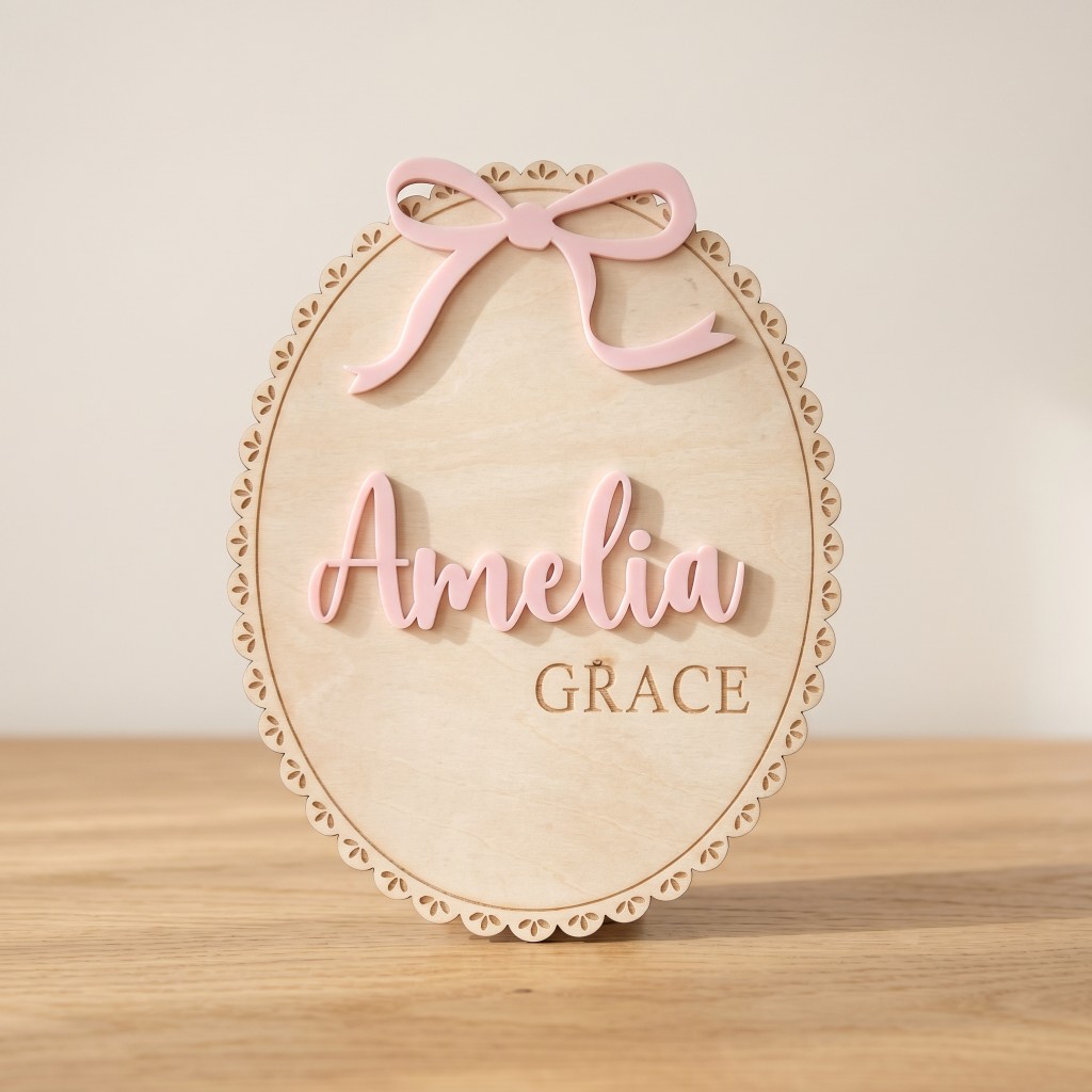 1Pc Plakat Nama Bayi Kayu deng - Baby Nursery Ornaments ulasan dan harga