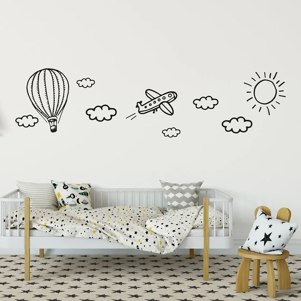 Stiker Dinding Anak-anak Doodl - Baby Nursery Murals ulasan dan harga