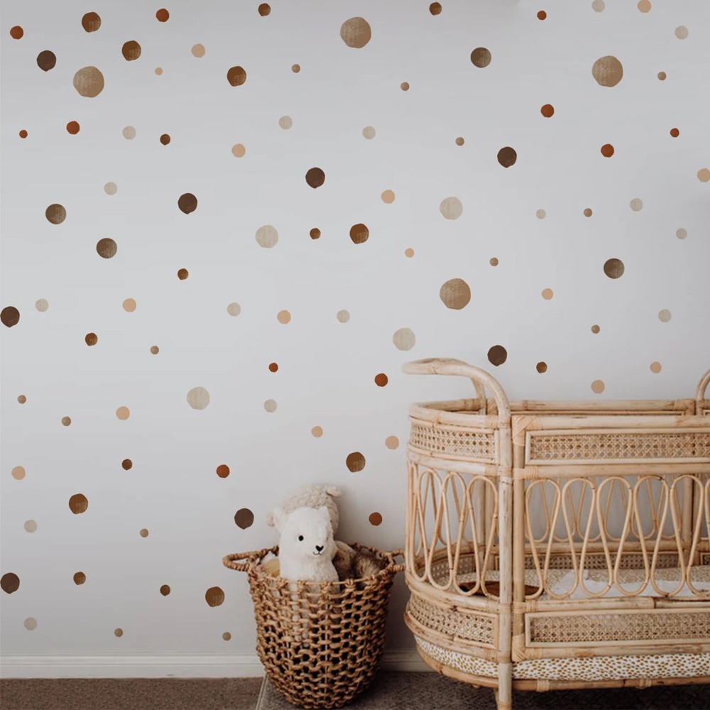 140 buah stiker dinding Polka  - Baby Nursery Labels ulasan dan harga