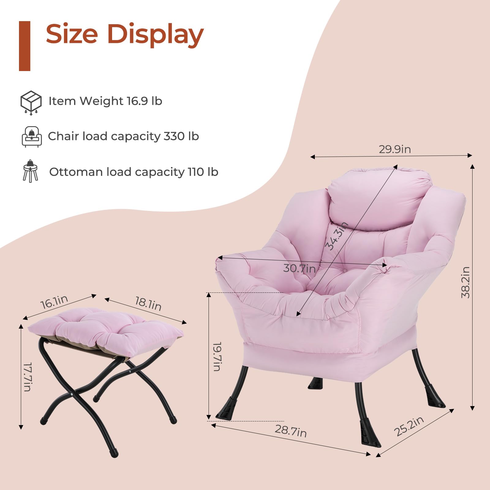 Kursi Santai dengan Ottoman, K - Baby Nursery Rocking Chair ulasan dan harga