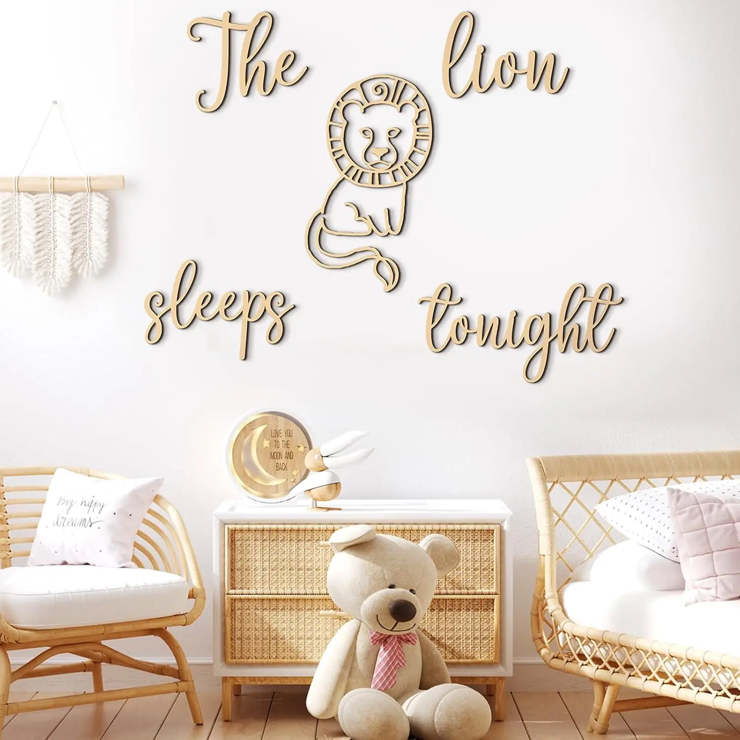 Dekorasi Dinding Kayu The Lion - Baby Nursery Animal Theme ulasan dan harga