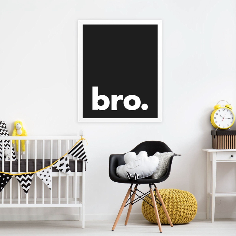 Bro. Poster Tipografi Minimali - Baby Boy Nursery Quotes ulasan dan harga
