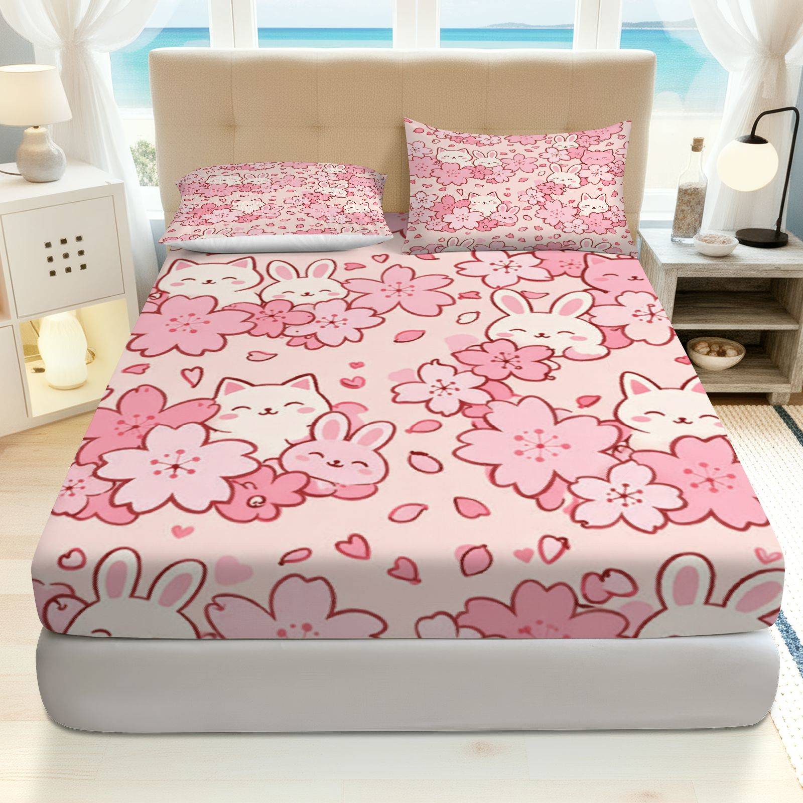 Set Sprei Sakura Rabbit Cat, B - Baby Nursery Themes ulasan dan harga