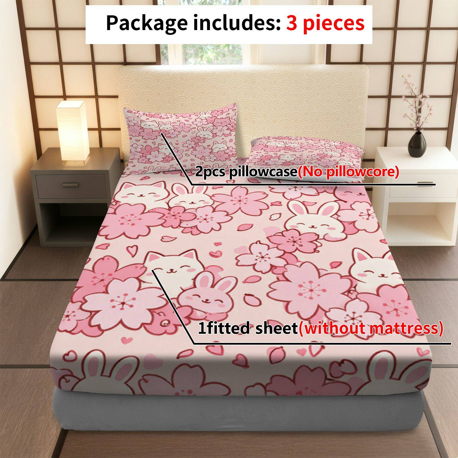 Set Sprei Sakura Rabbit Cat, B - Baby Nursery Themes ulasan dan harga
