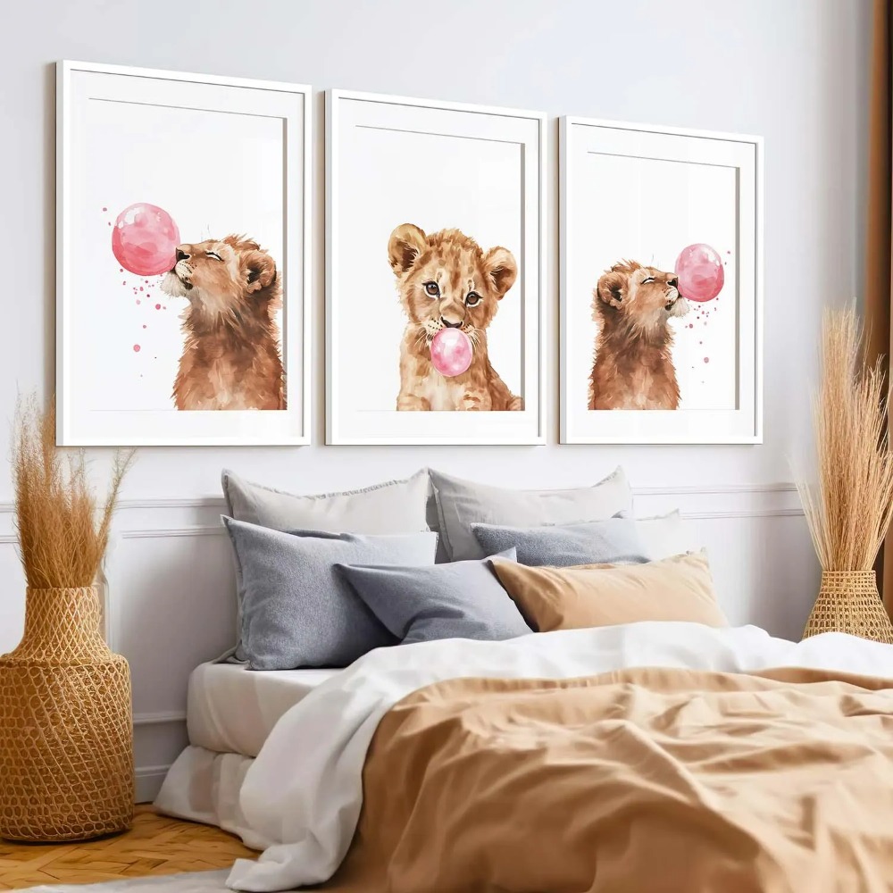Set Seni Dinding Kamar Bayi Mo - Baby Nursery Animal Theme ulasan dan harga