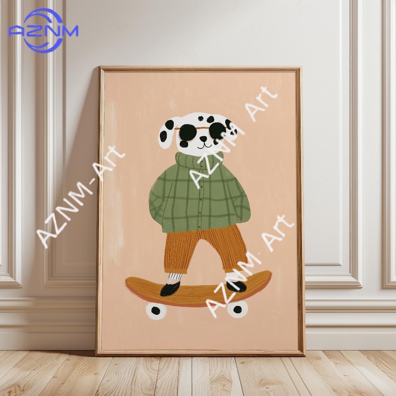 1 Buah Poster Skateboard Hewan - Baby Nursery Ornaments ulasan dan harga