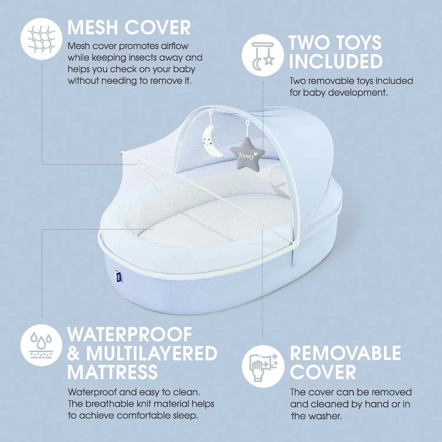 Tempat Tidur Bayi Multifungsi  - Bassinet Bedside Sleeper ulasan dan harga