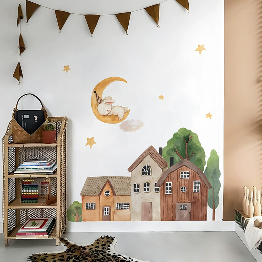 Stiker dinding kota Vintage, k - Baby Nursery Ornaments ulasan dan harga