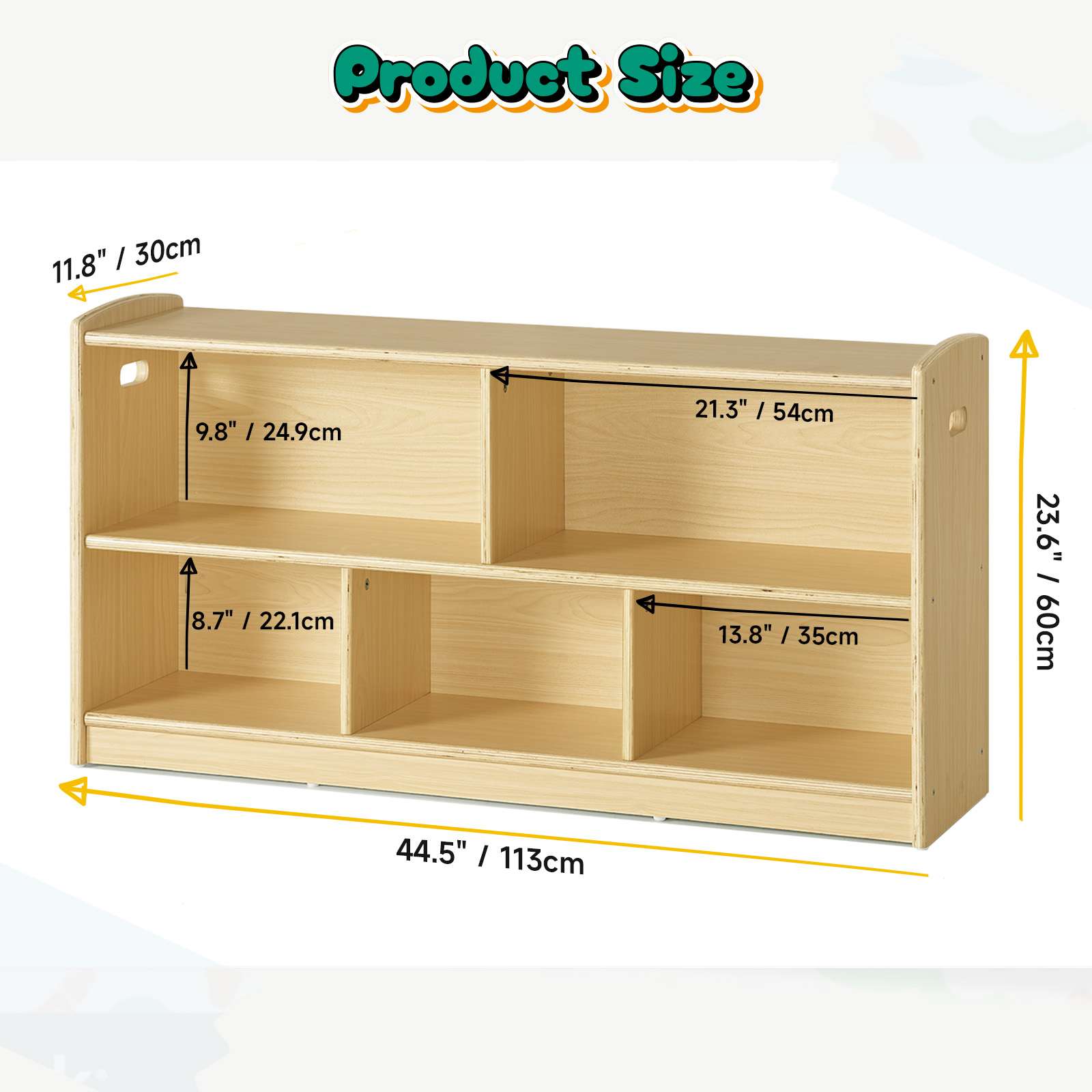 Kabinet Montessori Kayu 2 Ting - Baby Bookshelf Small ulasan dan harga