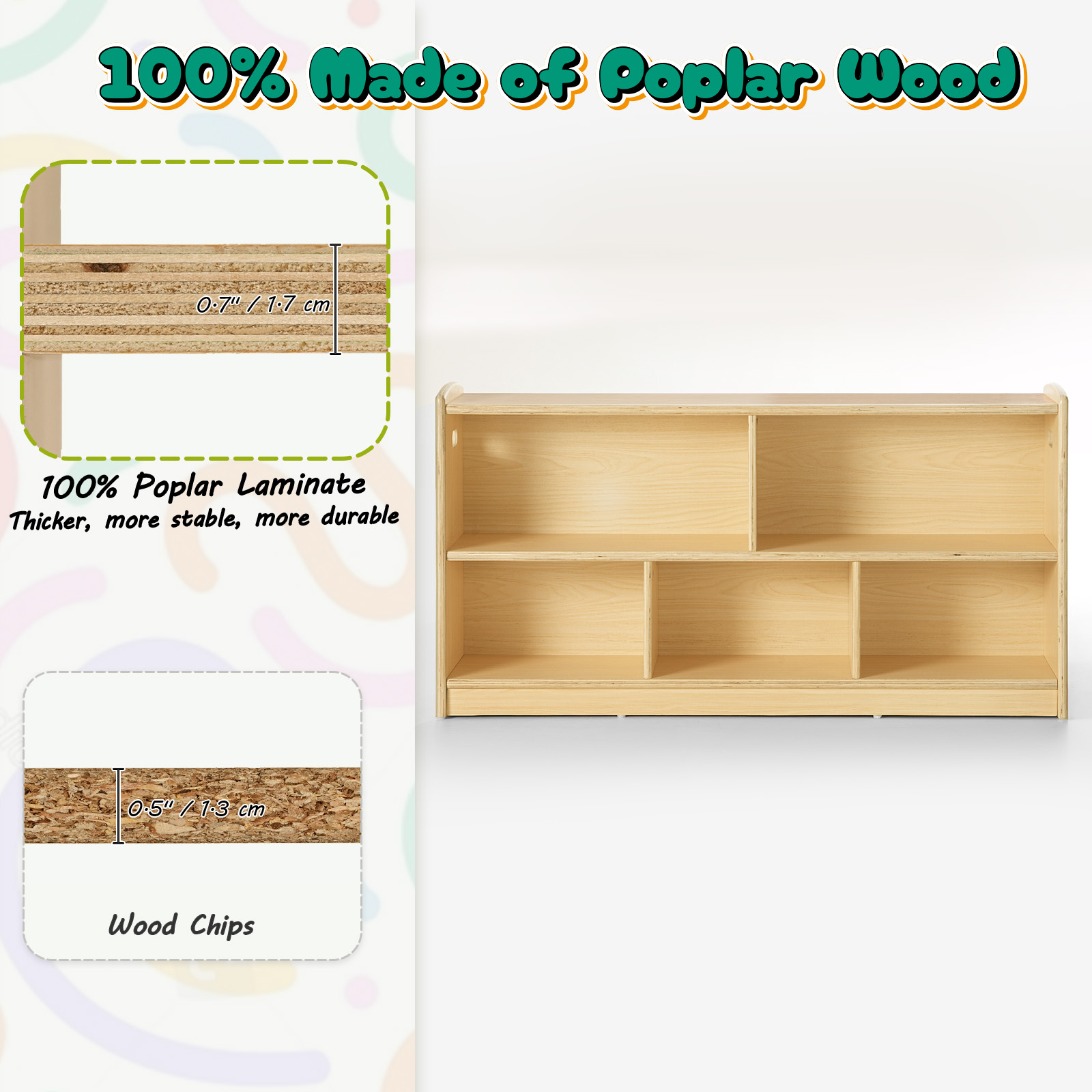 Kabinet Montessori Kayu 2 Ting - Baby Bookshelf Small ulasan dan harga