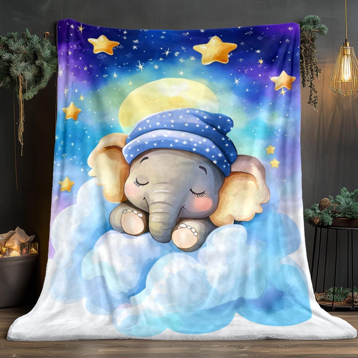 Selimut Bulu Lembut Bayi Gajah - Baby Nursery Animal Theme ulasan dan harga