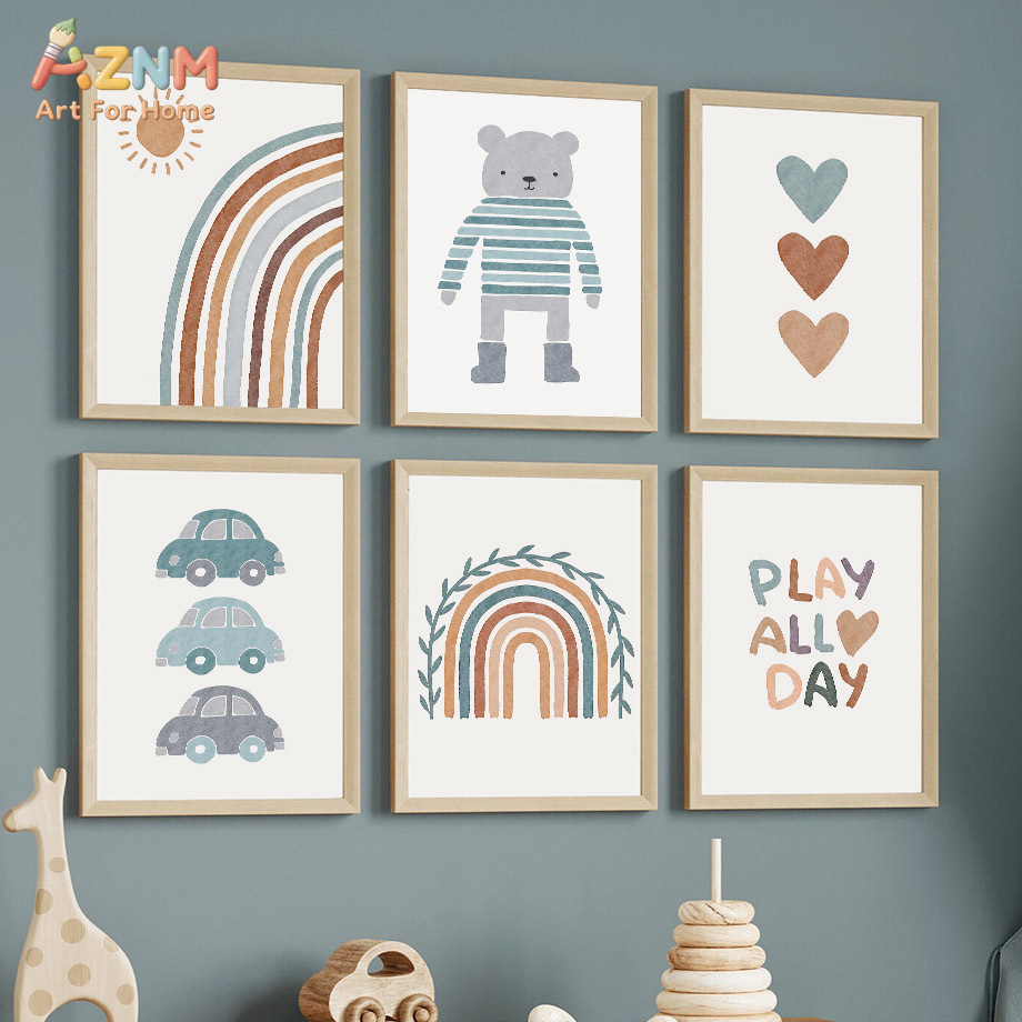 AZNM Seni Dinding Kanvas Mobil - Baby Boy Nursery Quotes ulasan dan harga