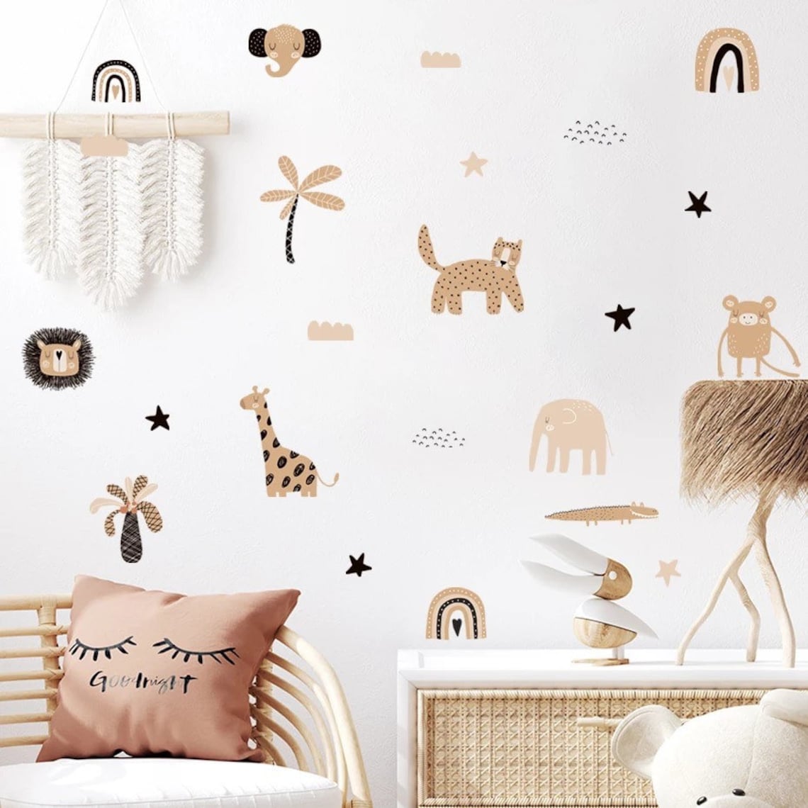 Boho Kartun Pelangi Bintang Wa - Baby Nursery Labels ulasan dan harga